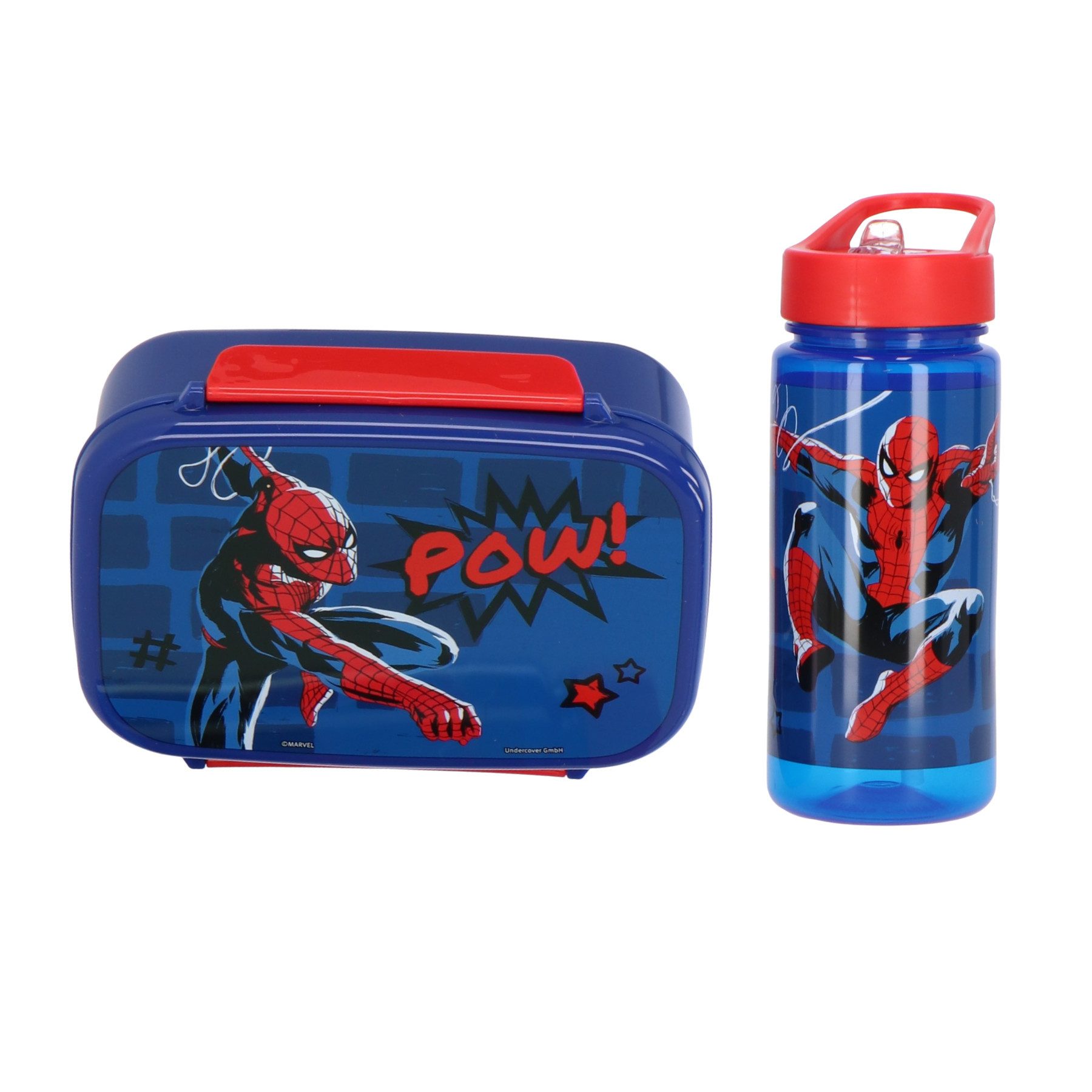 Spiderman Lunchbox Spider-Man Lunch Set Brotdose Trinkflasche Kinder, (1 x Brotdose, 1x Trinkflasche), Brotdose & Trinkflasche