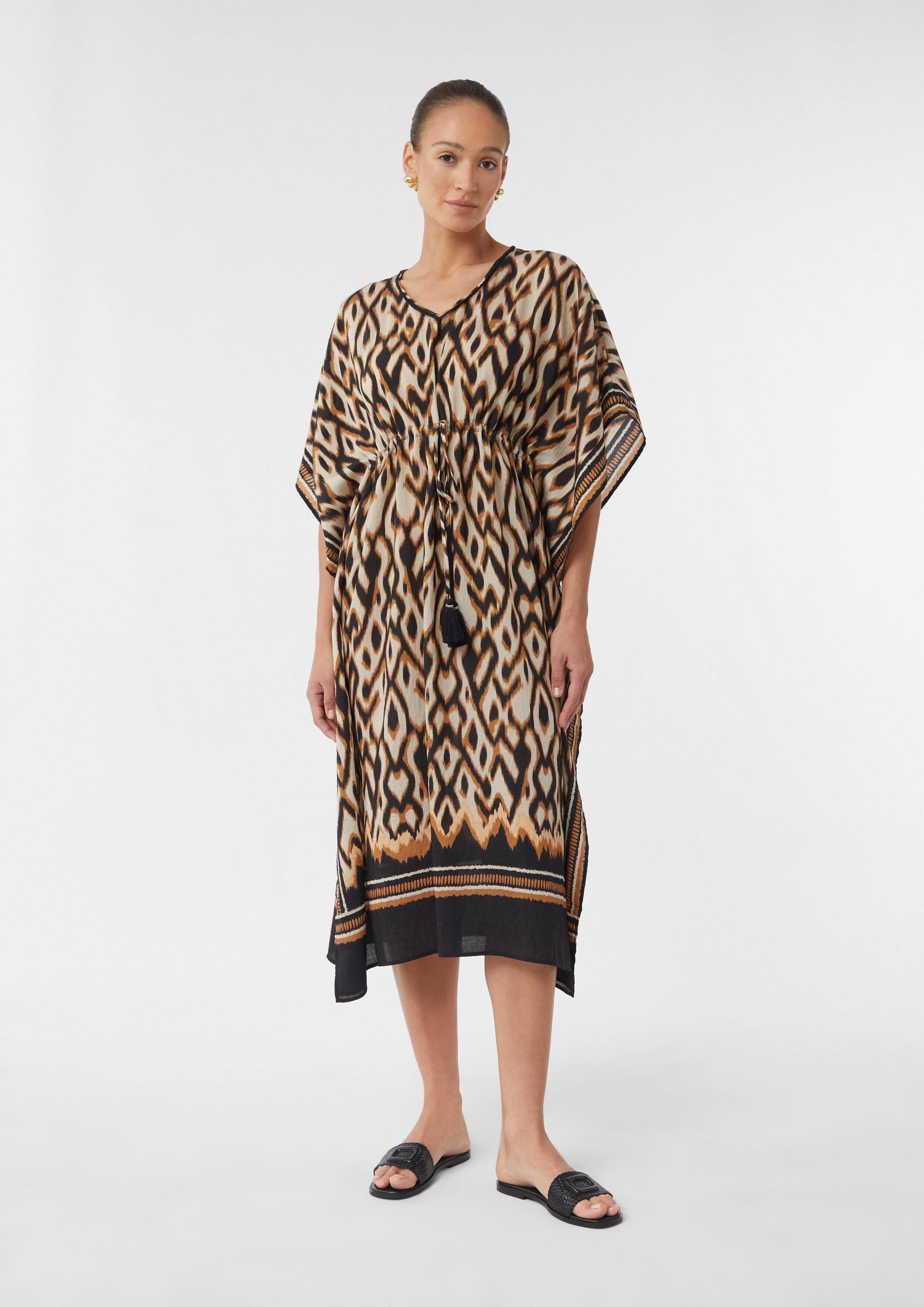 comma Poncho Accessories Kaftan mit All-over-Print und Bindeband