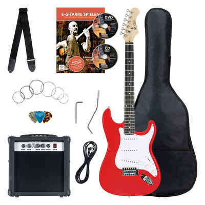 Rocktile E-Gitarre »Banger's Pack Komplettset E-Gitarre (Verstärker, Tremolo, Tasche, Kabel, Gurt, Plecs, Ersatzsaiten und Schule mit CD/DVD)« 4/4