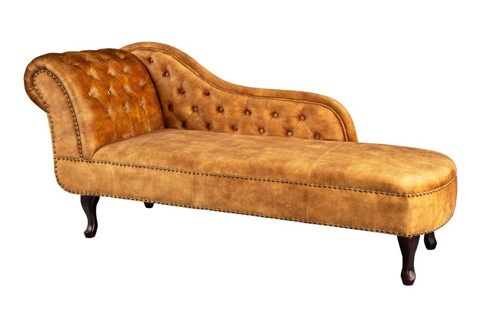 riess-ambiente Recamiere CHESTERFIELD 170cm senfgelb, Einzelartikel 1 Teile, Wohnzimmer · Samt · Design