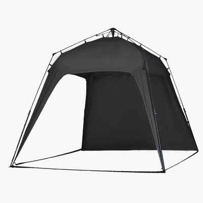 Defactoshop Faltpavillon Faltpavillon Campingzelt Gartenzelt mit Seitenteile Tasche Schwarz, mit 1 Seitenteilen, Stehhöhe von 1,90 Meter und einer Fläche von 2,50 x 2,50