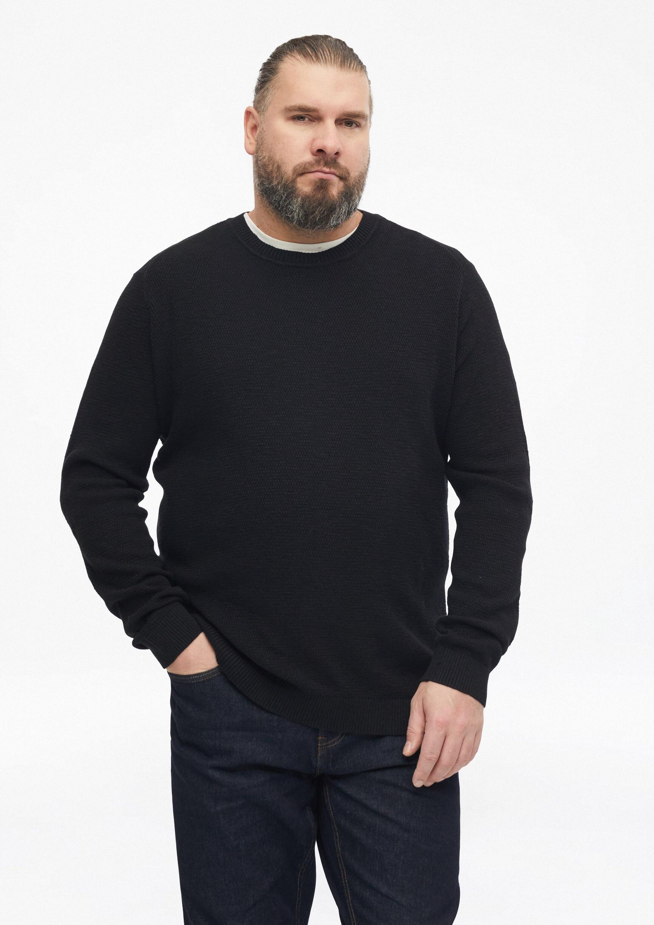 s.Oliver Longpullover Strickpullover Struktur-Pullover aus 100% Baumwolle