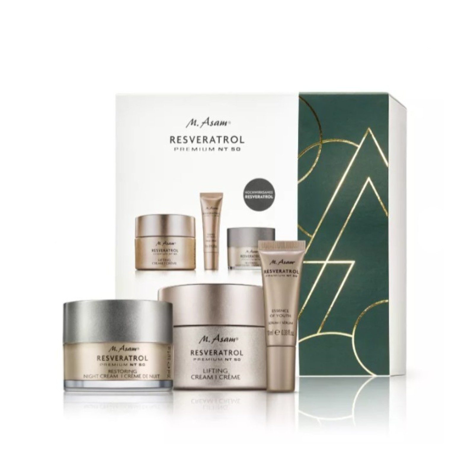 M. Asam Pflege-Geschenkset RESVERATROL PREMIUM NT50 Lifting Geschenkset, 3-tlg.