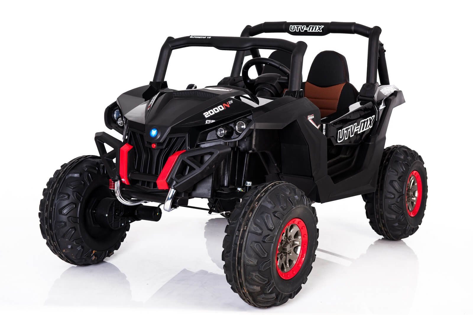 BoGi Elektro-Kinderauto Buggy XXL UTV 2-Sitzer Premium Modell 2x200W 24V 14Ah Elektro Auto Schwarz