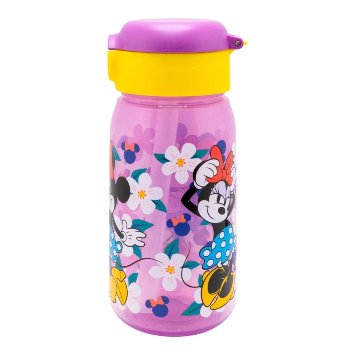 Storline Trinkflasche Minnie Mouse 510ml Kinderflasche mit Trinkhalm & Deckel