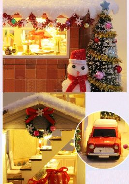 Cute Room 3D-Puzzle DIY Miniature Haus Puppenhaus Weihnachtschalet, Puzzleteile, 3D-Puzzle, Miniaturhaus, Maßstab 1:24, Modellbausatz zum basteln
