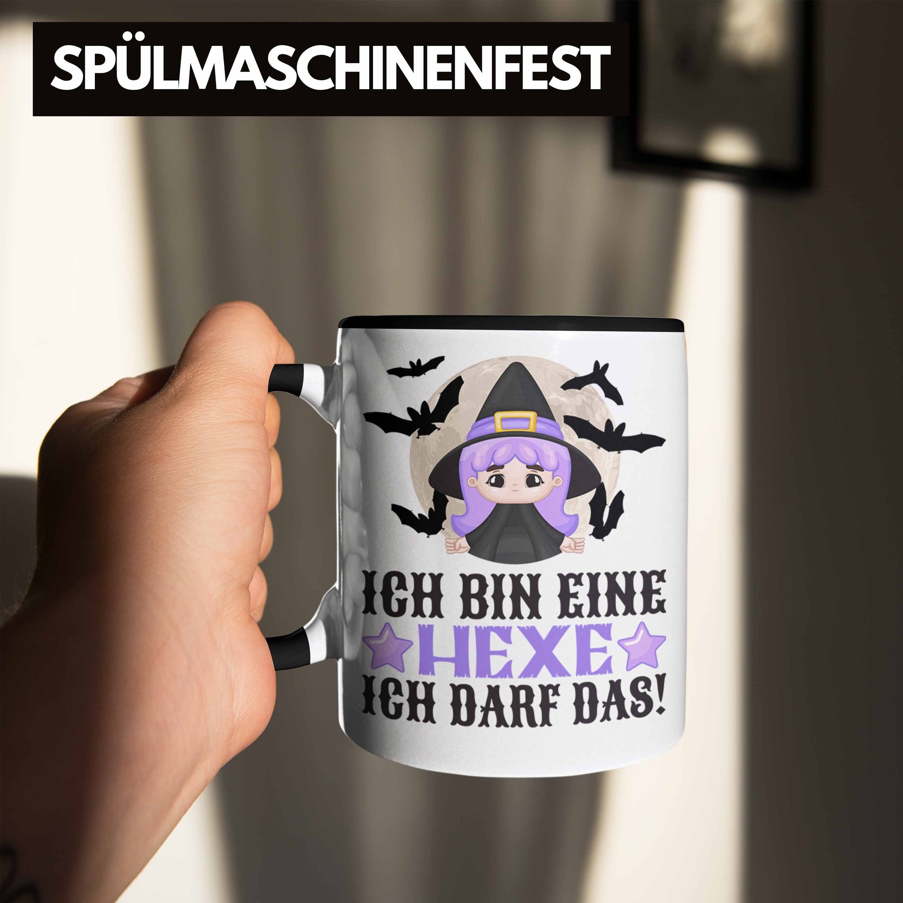 Hexen-Tasse „Ich Bin Eine Hexe, Ich Darf Das“ – 325 Ml Keramik, Spülmaschinenfest, Beidseitig Bedruckt (Schwarz)