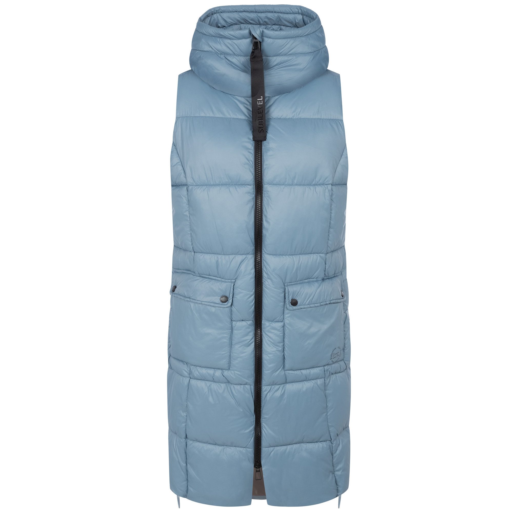 SUBLEVEL Steppweste Damen mit Kapuze Waistcoat lange Winter Weste Bodywarme günstig online kaufen