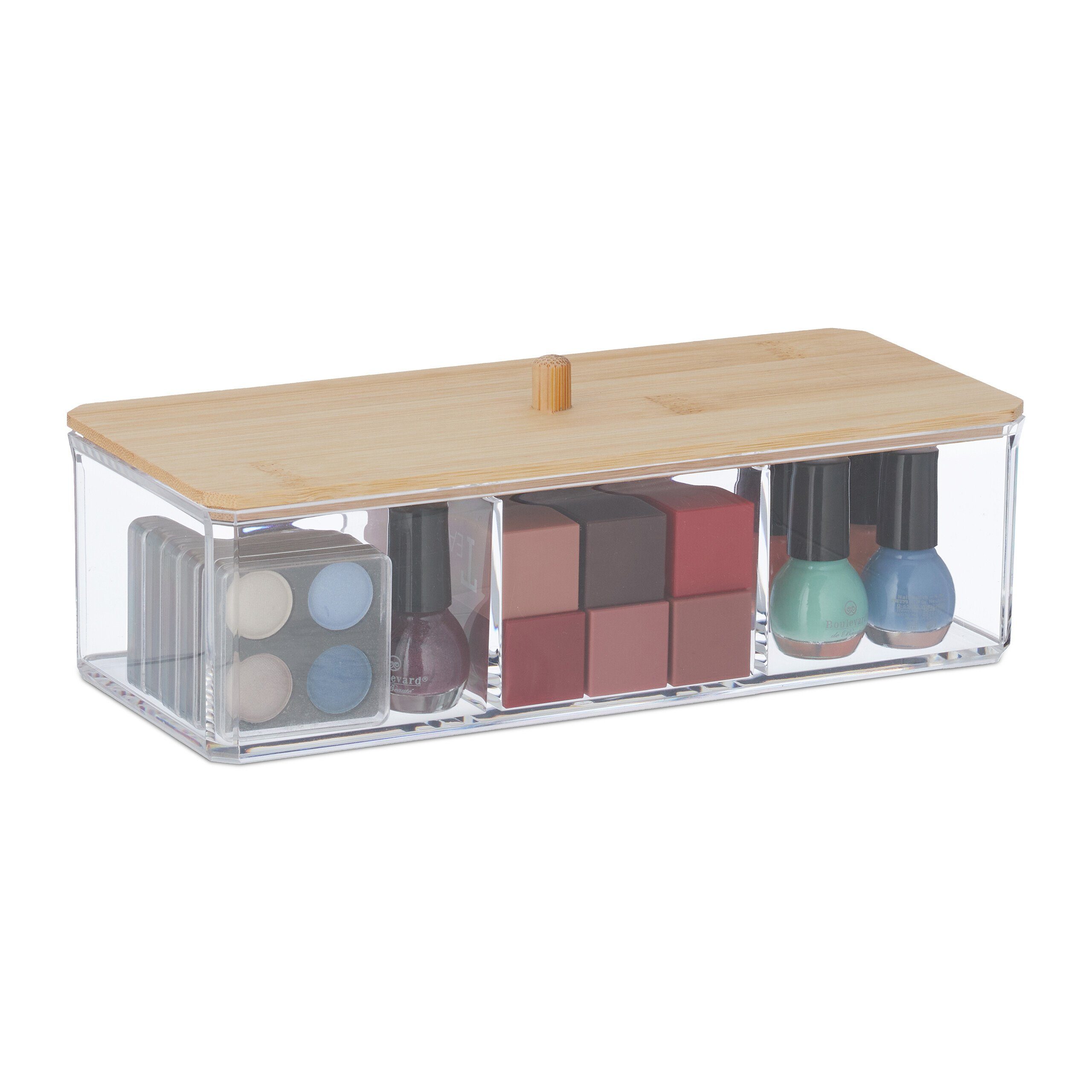 Make-Up Organizer mit Bambusdeckel