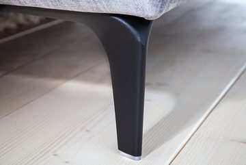 riess-ambiente Fußhocker MARRAKESCH 114cm silbergrau, Sitzhocker · für Sofas · Samt-Bezug · Wohnzimmer
