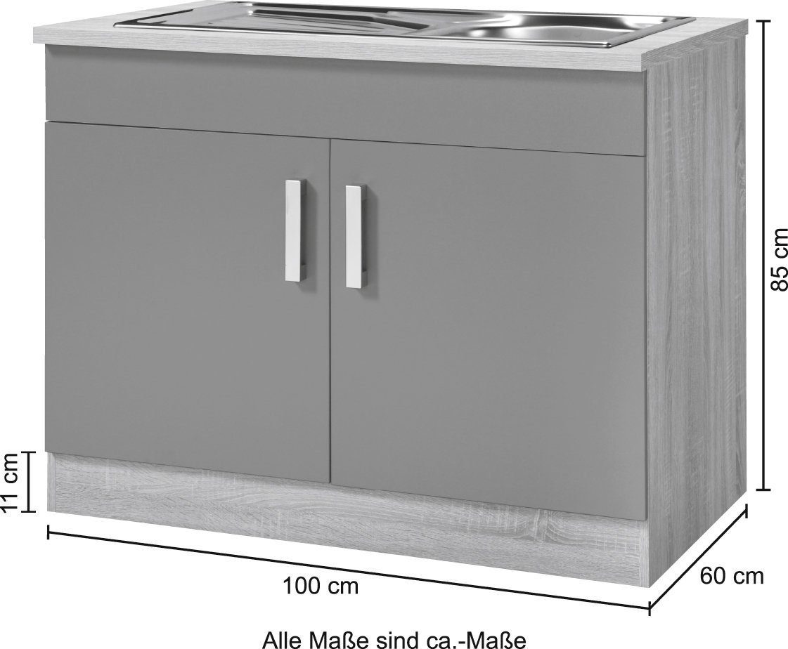 KOCHSTATION Spülenschrank KS-Toronto, Breite 100 cm – Bild 5 von 5