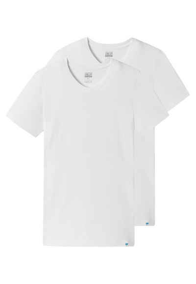Schiesser Unterhemd 2er Pack Long Life Cotton (Spar-Set, 2-St) Unterhemd / Shirt Kurzarm - Baumwolle -