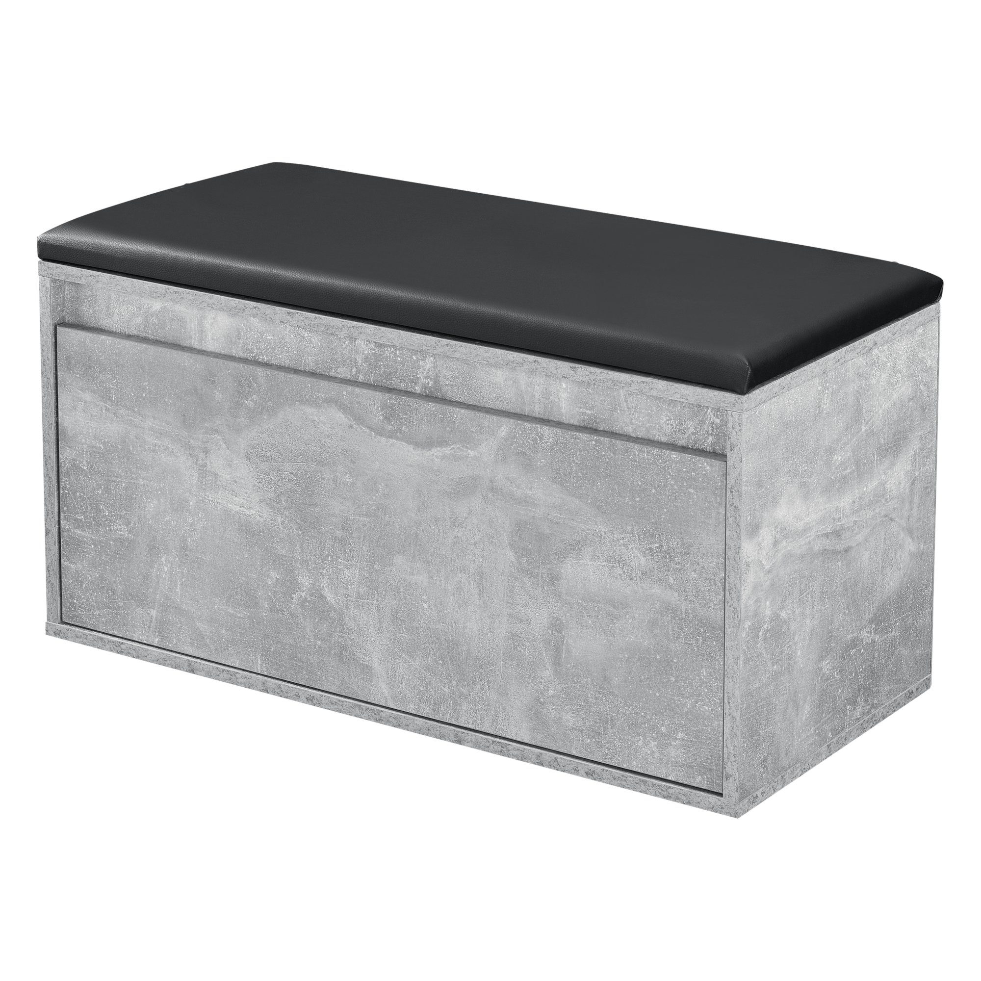 en.casa Schuhbank, Schuhbank »Degerfors« mit Schublade 80 x 39 x 45 cm Betonoptik/Schwarz