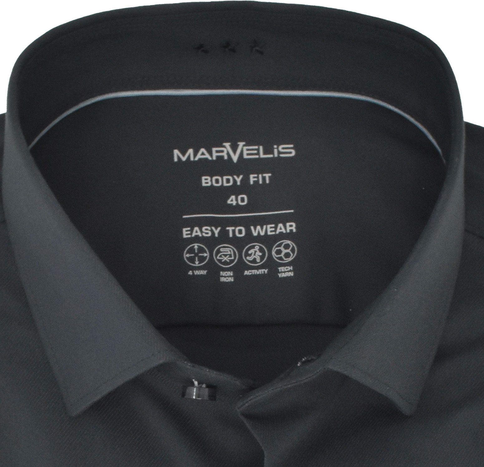 MARVELIS Businesshemd BODY FIT - Easy To Wear Hemd enge, stark taillierte Schnittführung