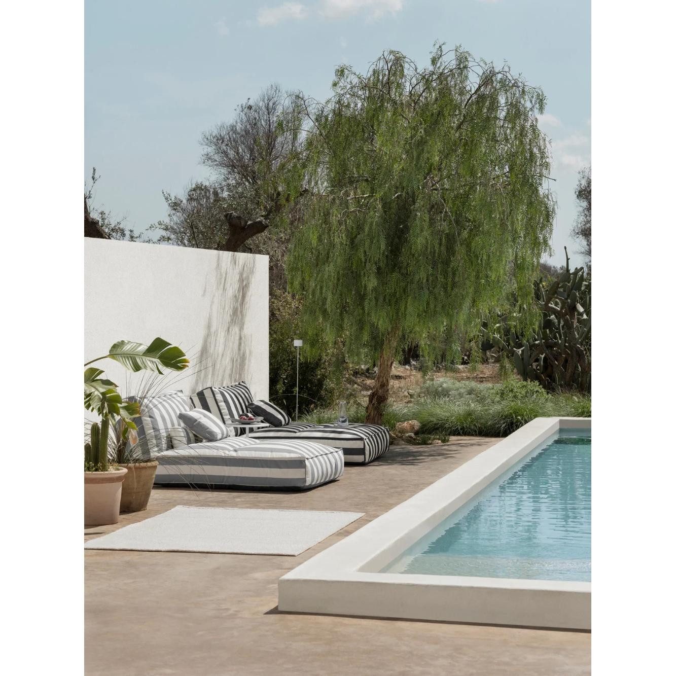blomus Kissenhülle Outdoor Kissen Stay Lily White Black (45x45 cm)