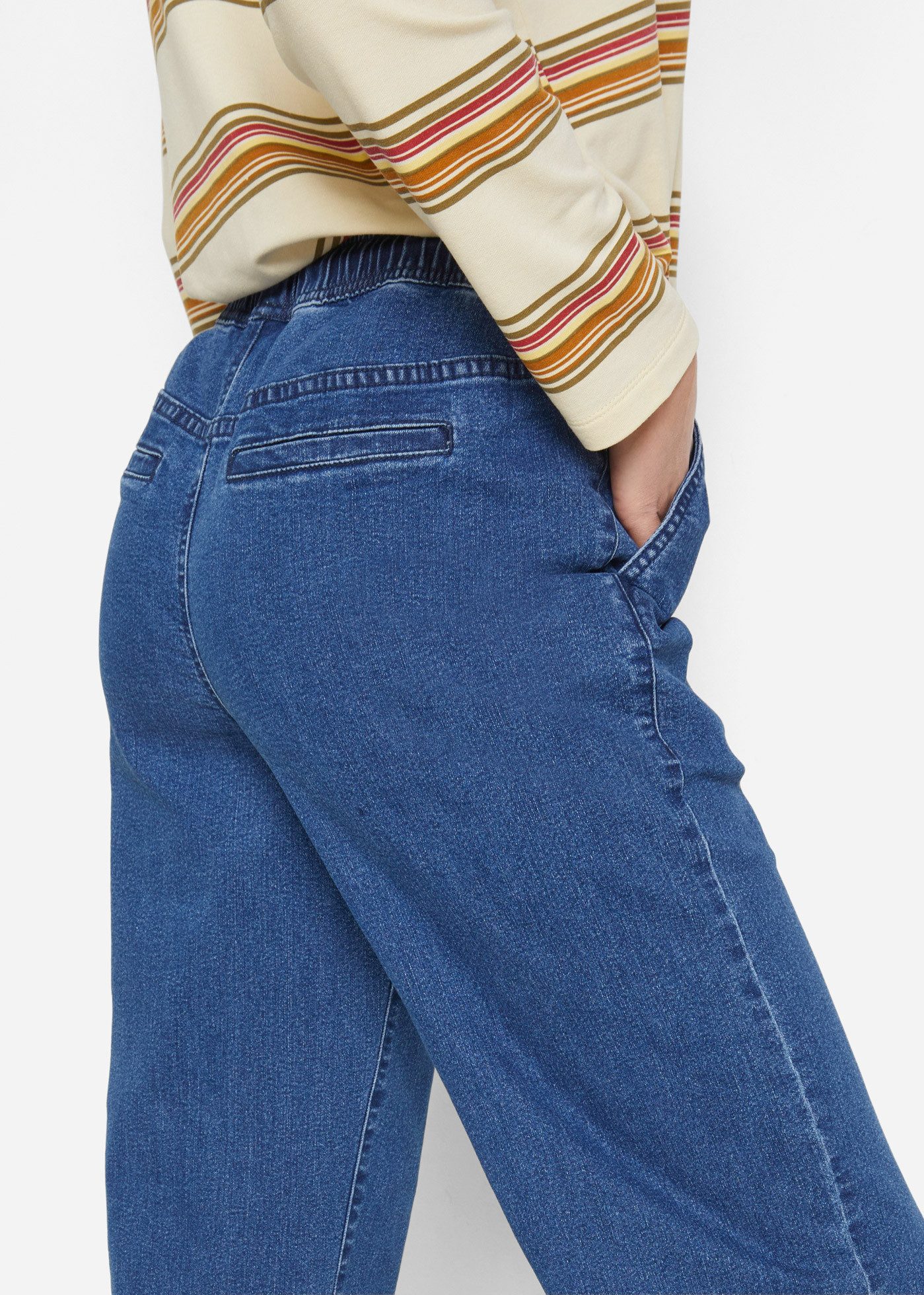 bonprix Weite Jeans Loose Fit Passform, mit elastischem Bund und Tunnelzug – Bild 3 von 5