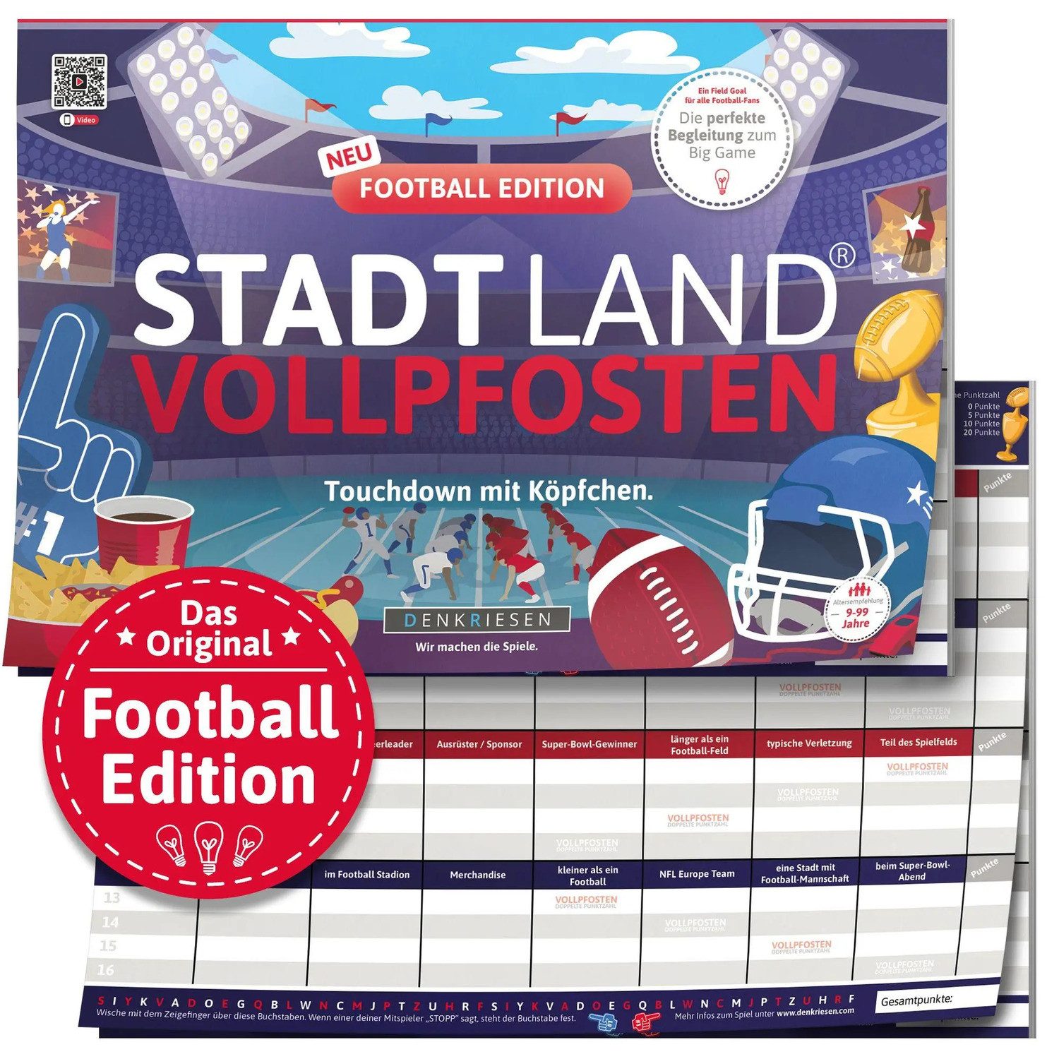 Denkriesen Spiel DENKRIESEN - STADT LAND VOLLPFOSTEN® - FOOTBALL EDITION -...