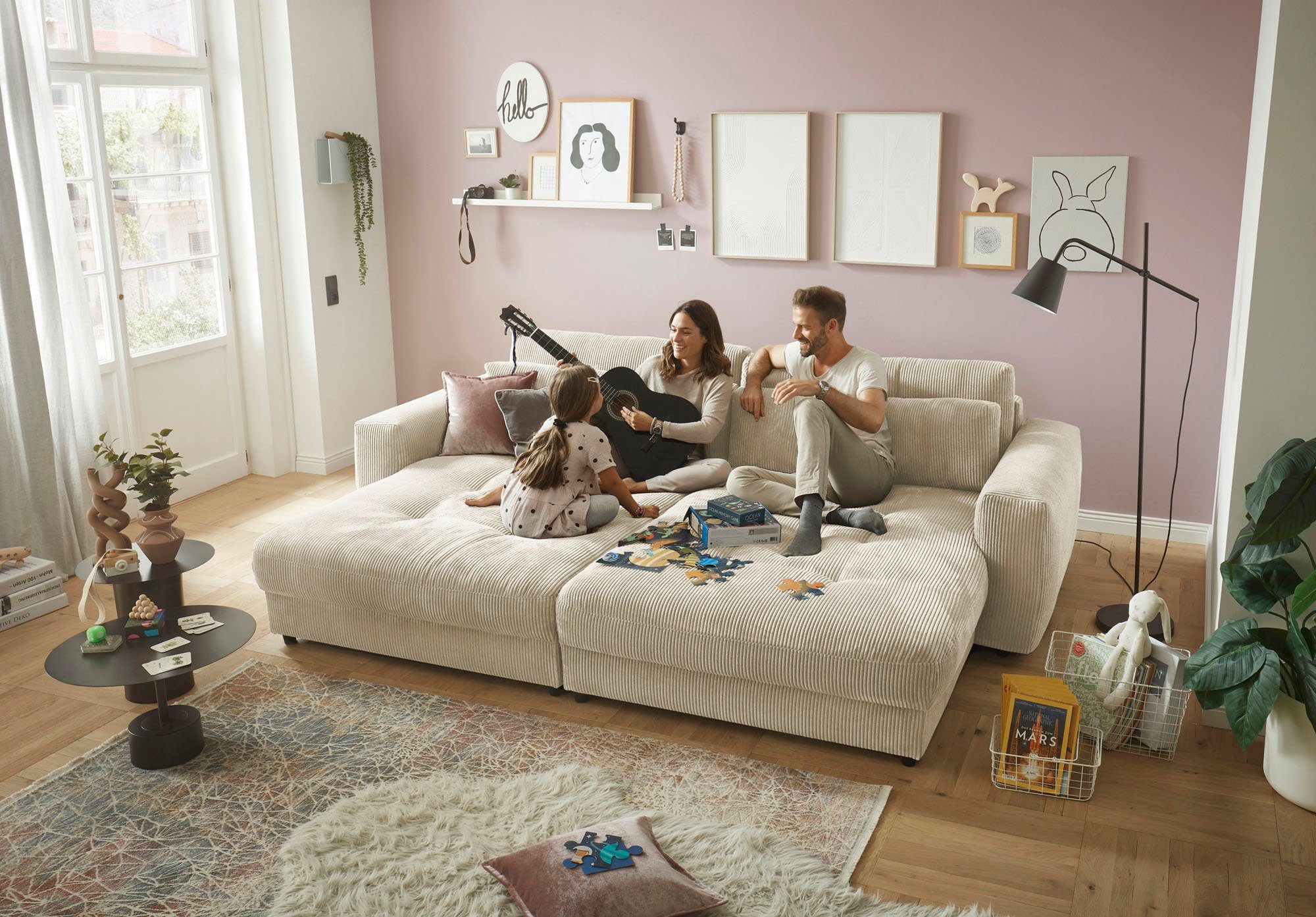 Nierenkissen Raum ED EXCITING Loveseat Barura DESIGN 2 frei im 2 Rücken- stellbar, beige und (2-St), inkl.