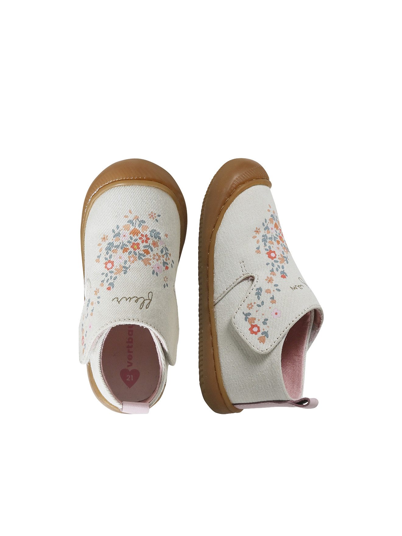 vertbaudet Baby Stoff-Hausschuhe mit Klettverschluss Hausschuh