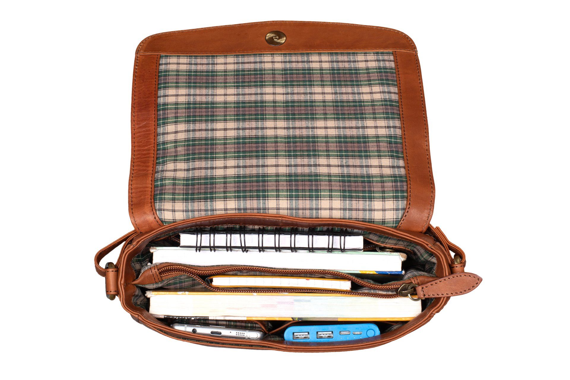 Benthill Umhängetasche Damen Echt Leder Handtasche Umhängetasche Schultertasche Vintage Bag, Schultergurt / Umhängegurt Reißverschlussfach
