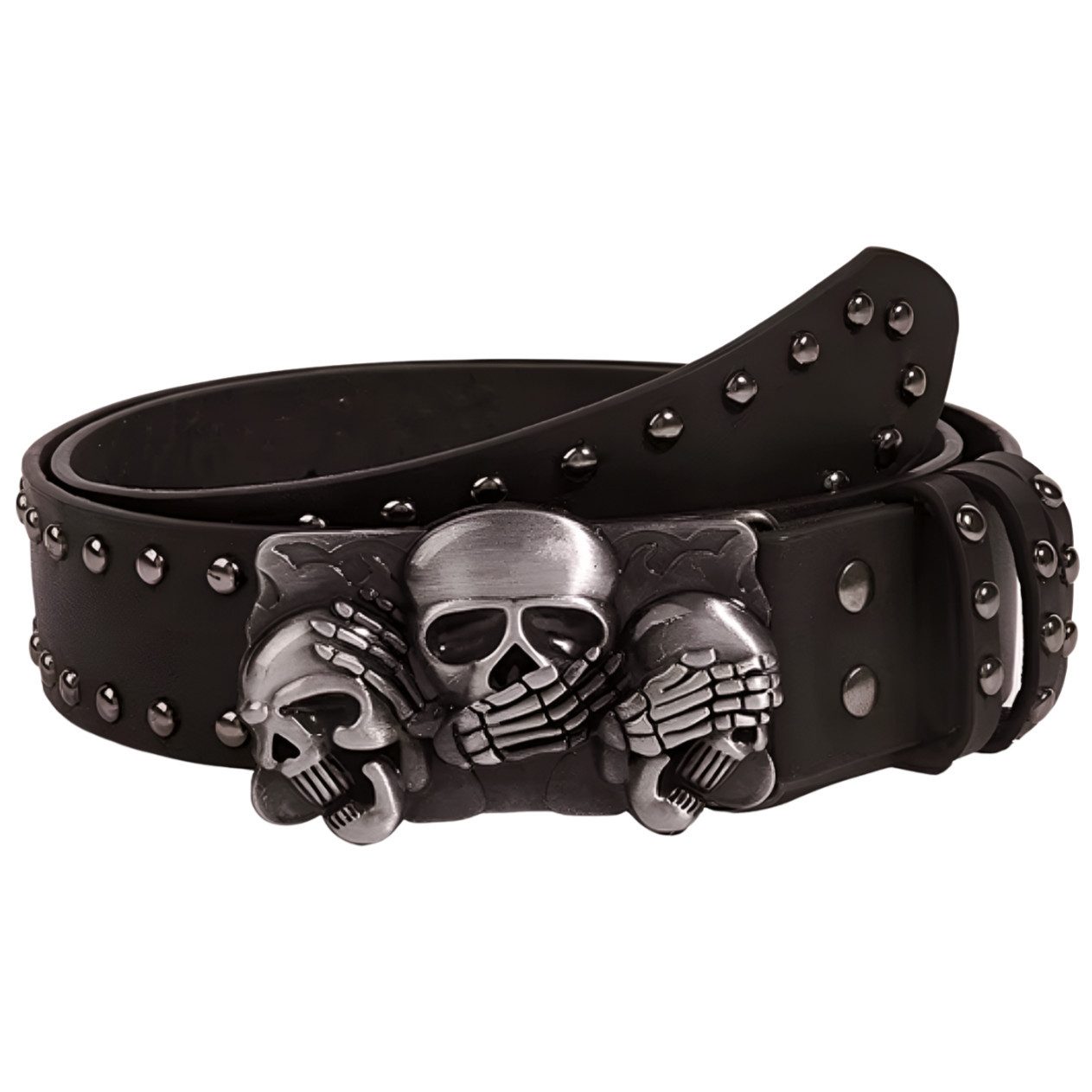 Ware aus aller Welt Nietengürtel Gürtel mit Totenkopf-Schnalle Taillengürte günstig online kaufen