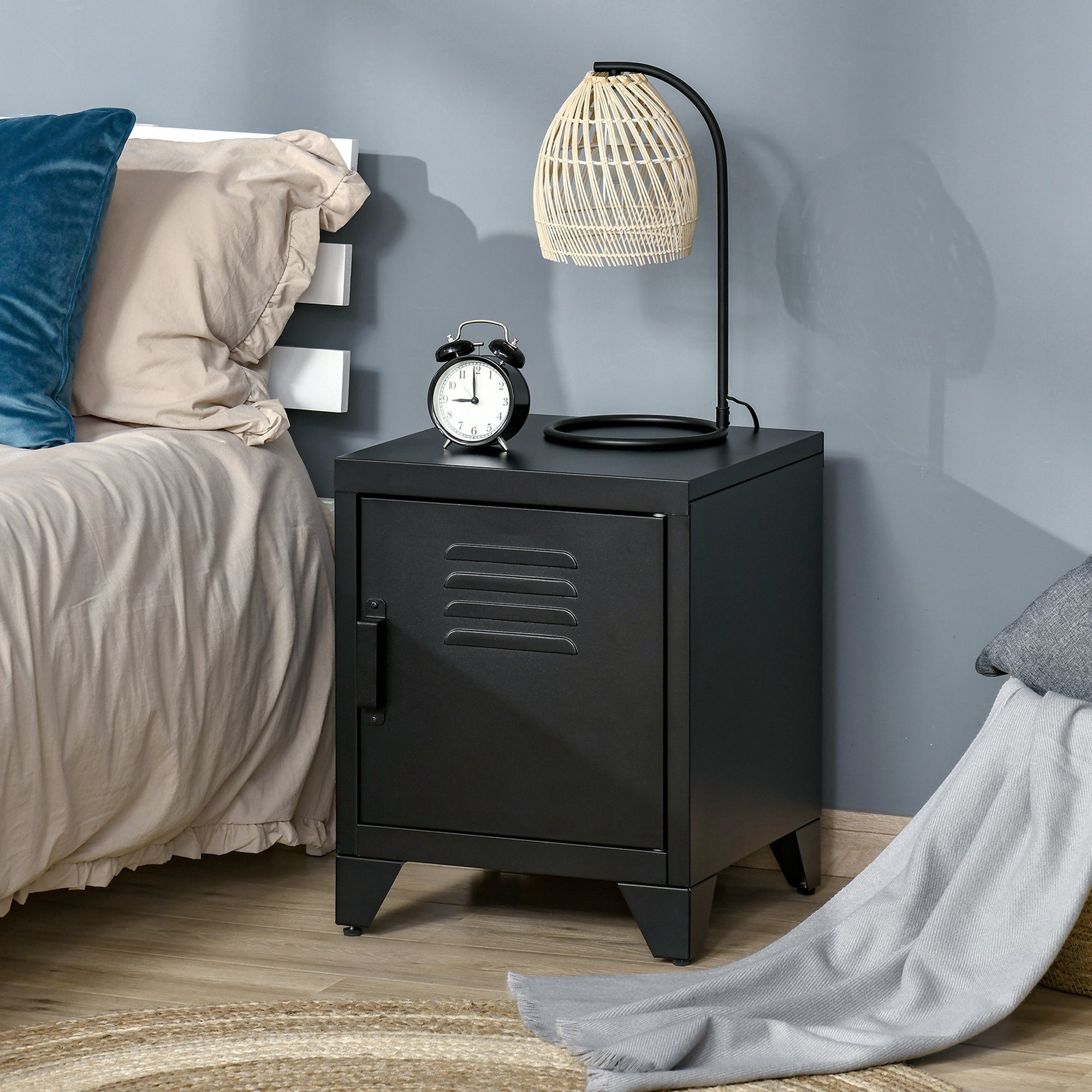 HOMCOM Nachttisch Nachttisch mit industriellen Design