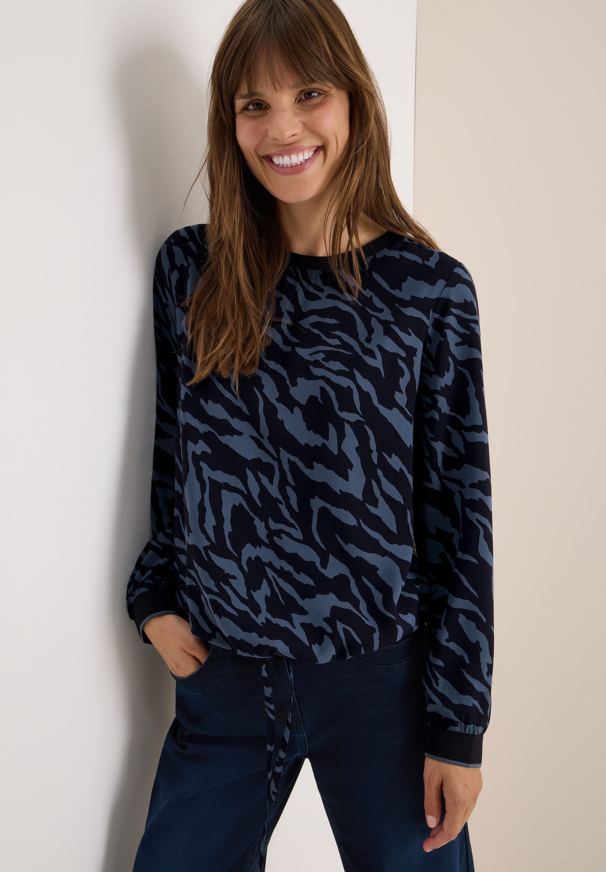 CECIL Langarmbluse mit All-Over Print günstig online kaufen