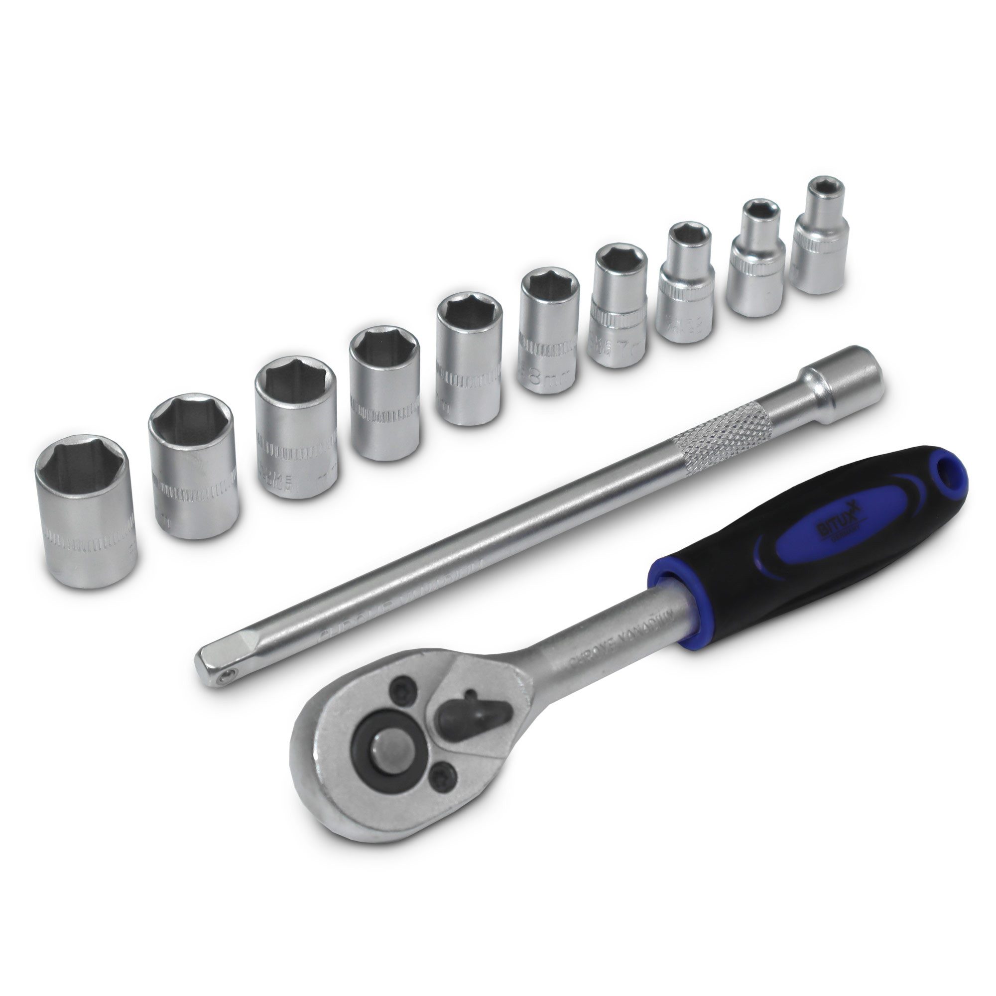 Bituxx Werkzeugset Bituxx Ratschen Set 1/4 Zoll 12 tlg., (MS-19501)