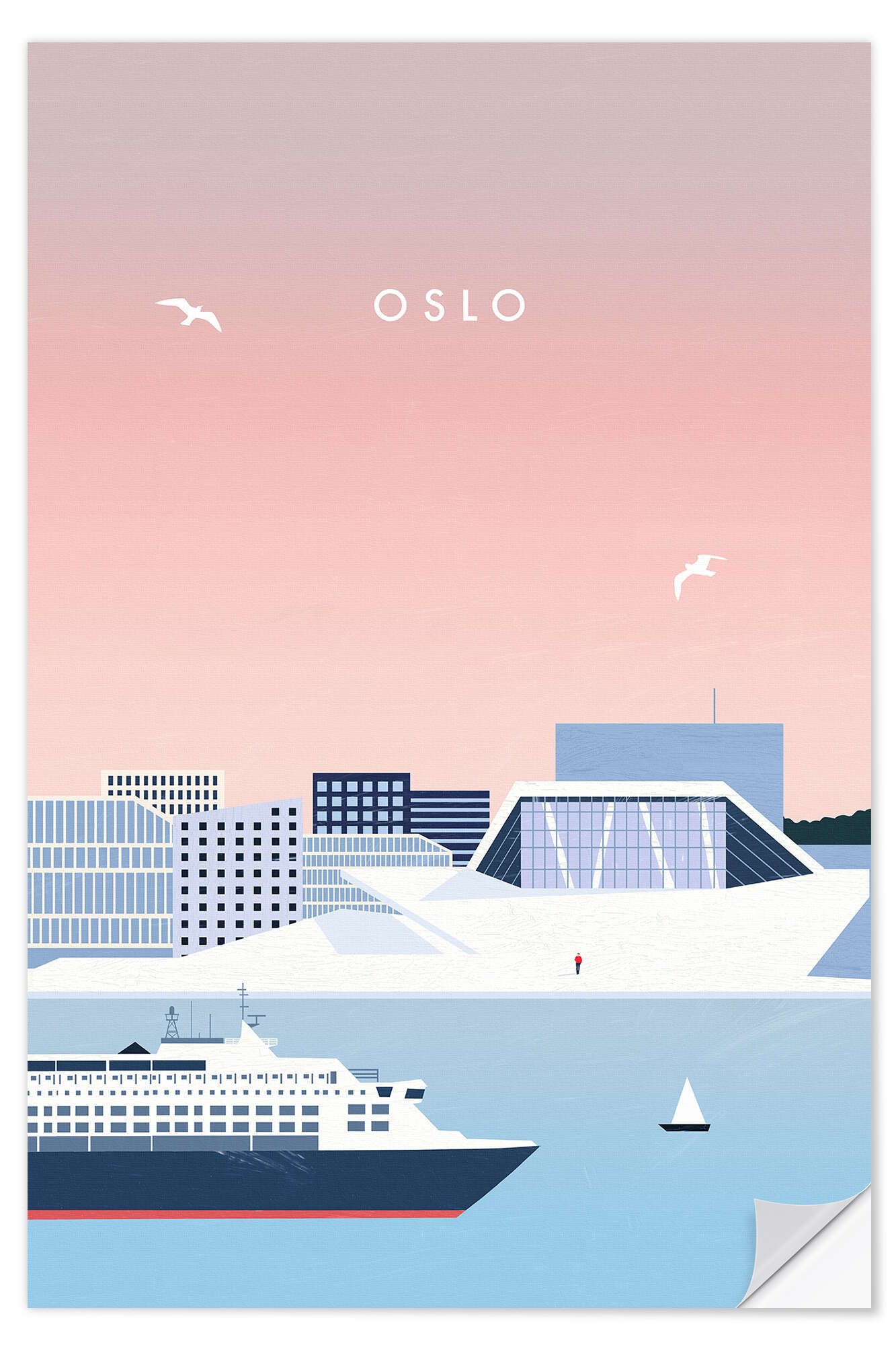 Posterlounge Wandfolie Katinka Reinke, Oslo, Badezimmer Minimalistisch Illustration