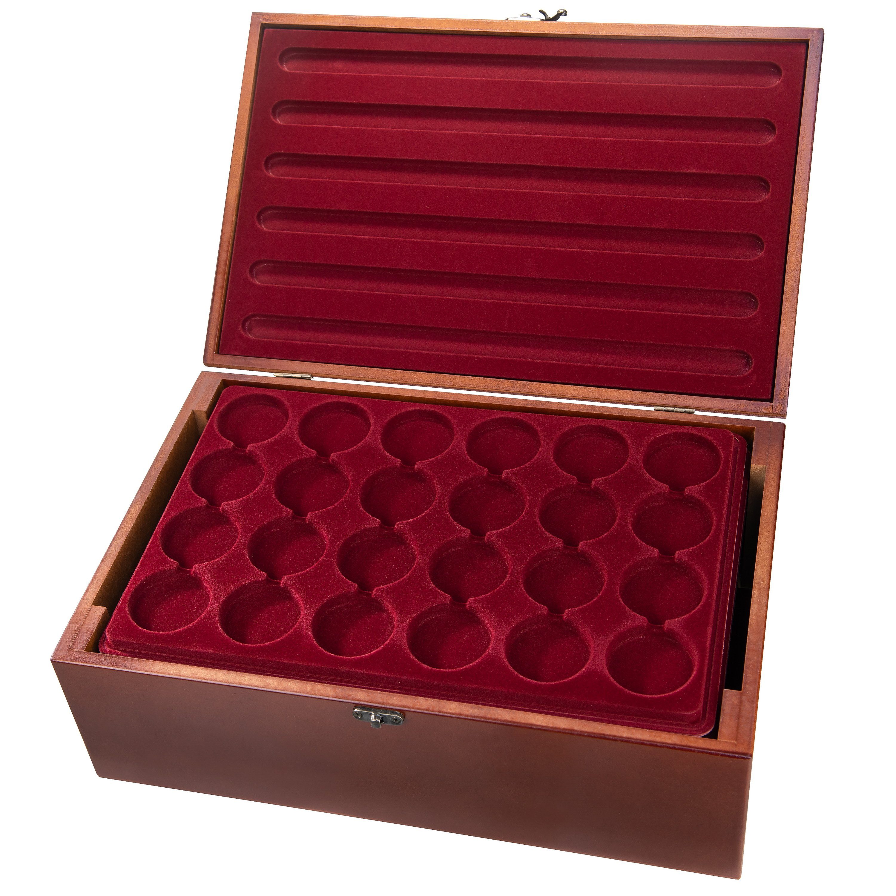 MC.Sammler Aufbewahrungsbox MC.Sammler Münztableau mit Schutzdeckel, Münzkoffer, Münzkassette, 24 Fächer - 46mm Ø – Bild 4 von 5