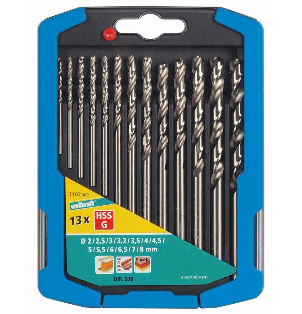 Wolfcraft Metallbohrer Wolfcraft Metallbohrer-Set HSS geschliffen Ø 2 - 8