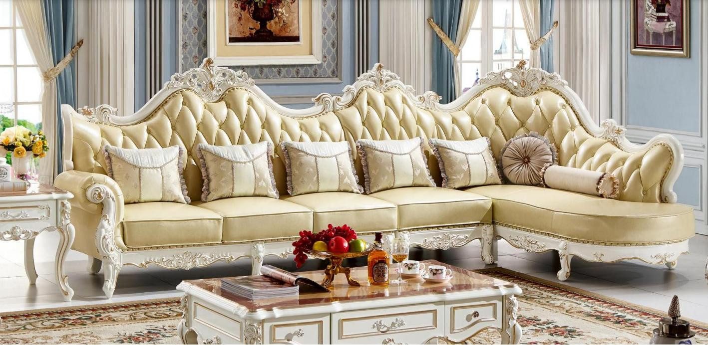 Xlmoebel Ecksofa Traditionelle Chesterfield-Sofa Polstergarnitur Eckcouch Barock-Ecke, Hergestellt in Europa
