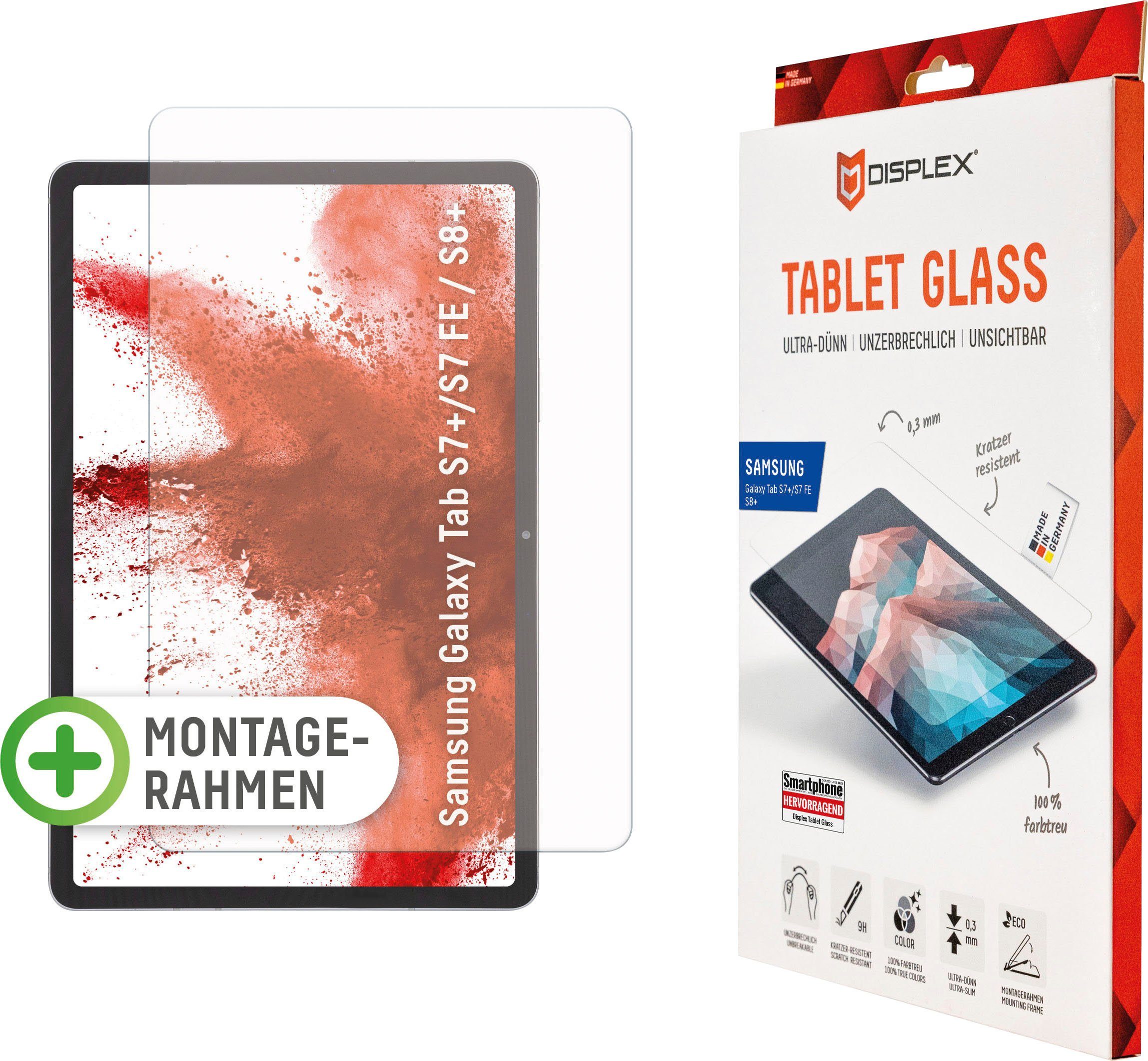 Displex Displayschutzfolie Tablet Glass Samsung Galaxy Tab S7+/S7 FE für Samsung Galaxy Tab S7+/S7 FE, Samsung Galaxy Tab S8+