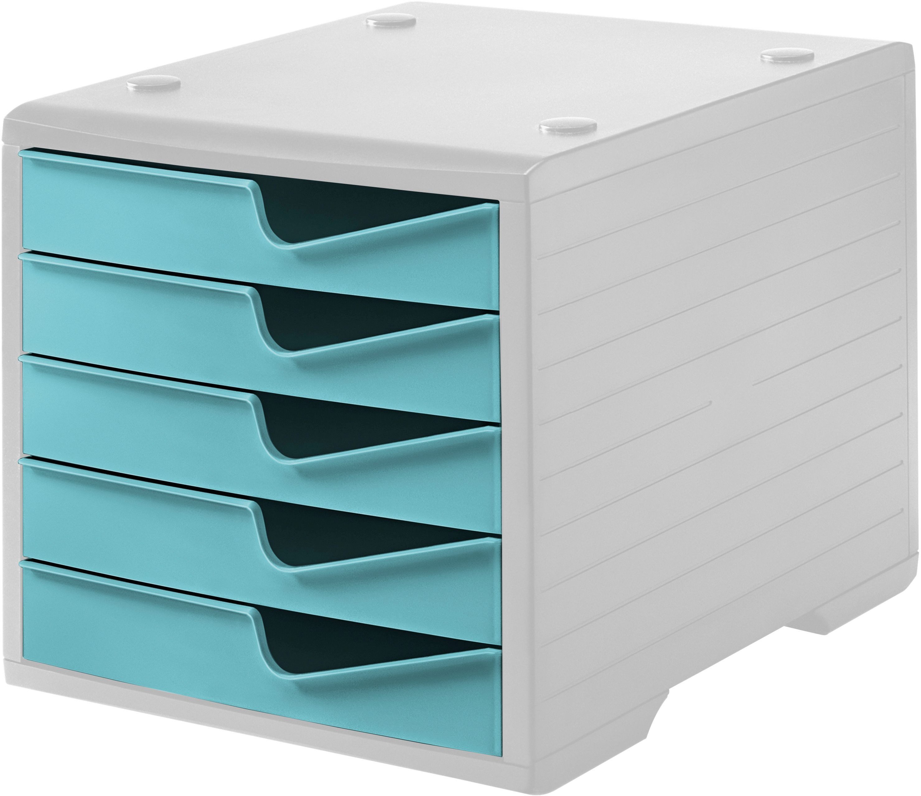 Organizer Schubladenbox styroswingbox 5 Schübe grau/aqua