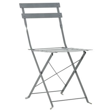 vidaXL Gartenlounge-Set 3-tlg. Bistro-Set Stahl Grau, (3-tlg)