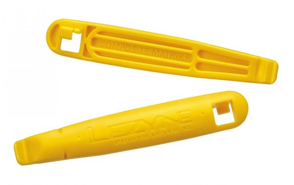 Fahrradschlauch LEZYNE, Reifenheber, POWER LEVER XL, mit Speichenhaken, gelb, Composit