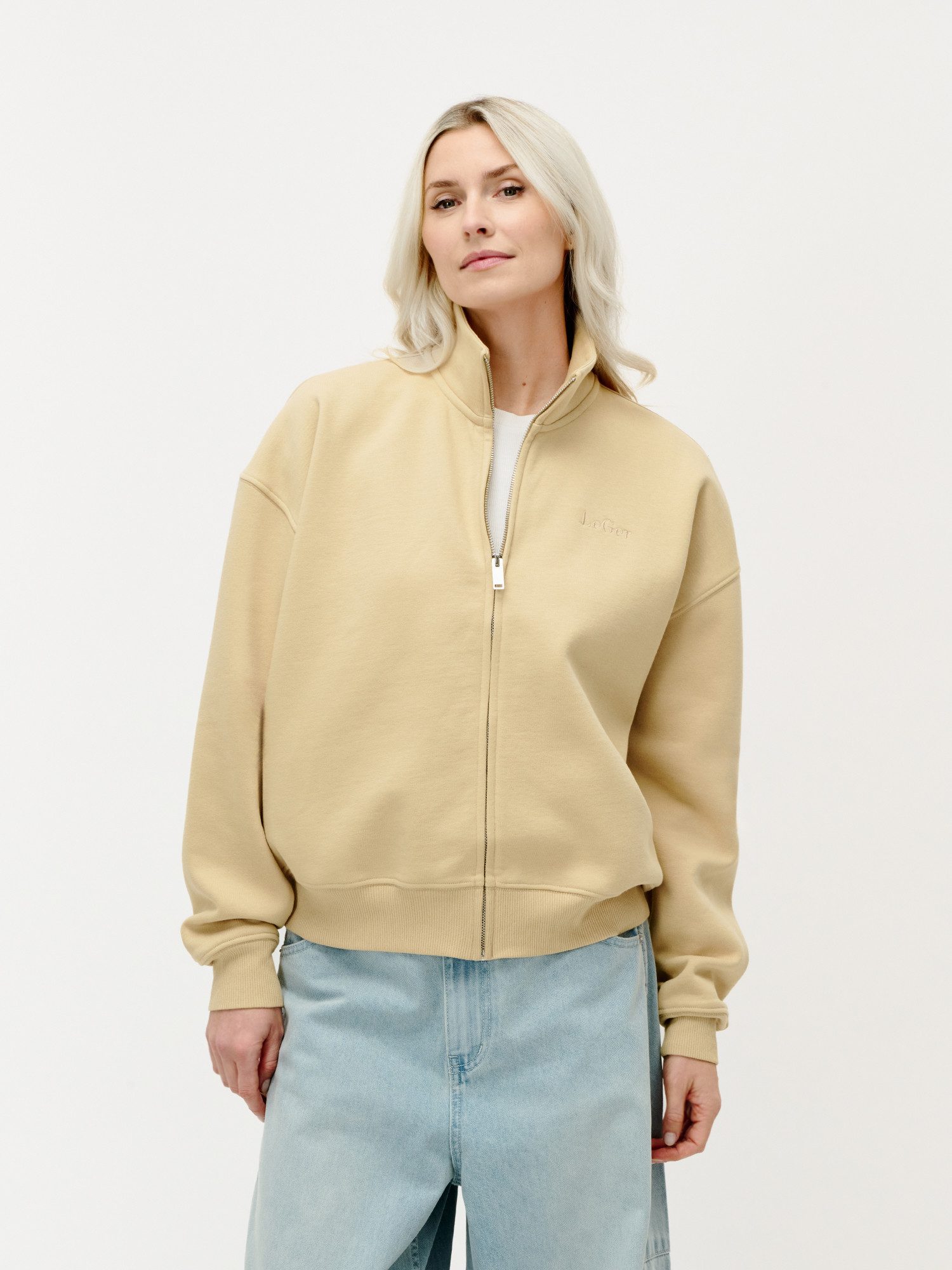 LeGer Sweatjacke Tanisha, LeGer by Lena Gercke locker geschnitten, mit Stehkragen