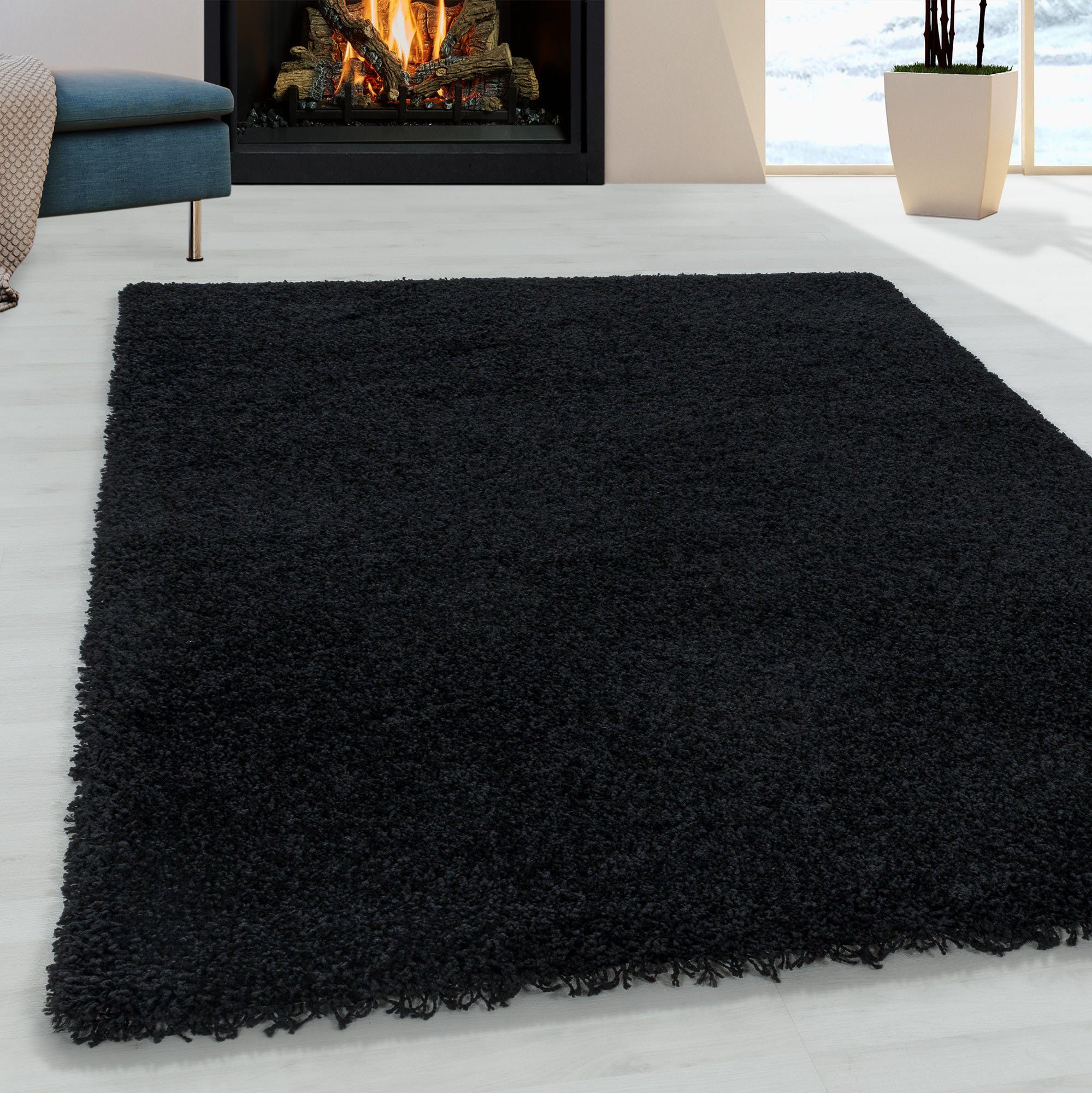 Ayyildiz Teppiche Hochflor-Teppich SYDNEY 3000, rechteckig, Höhe: 30 mm, Shaggy, Langflor, uni, auch in rund, Wohnzimmer