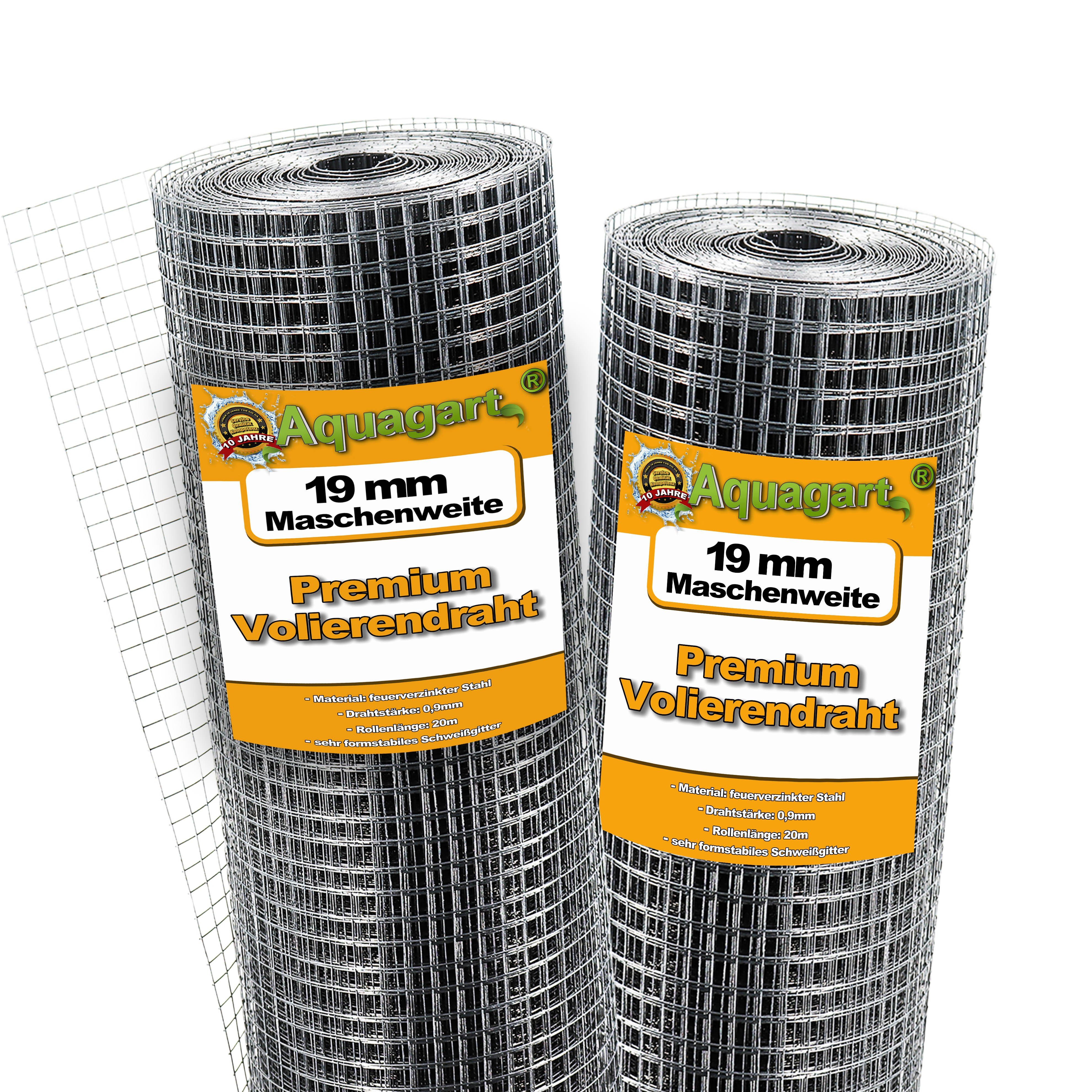 Aquagart Volierendraht 40m x 1m Volierendraht Schweissgitter Drahtgeflecht Drahtzaun, (1-St)