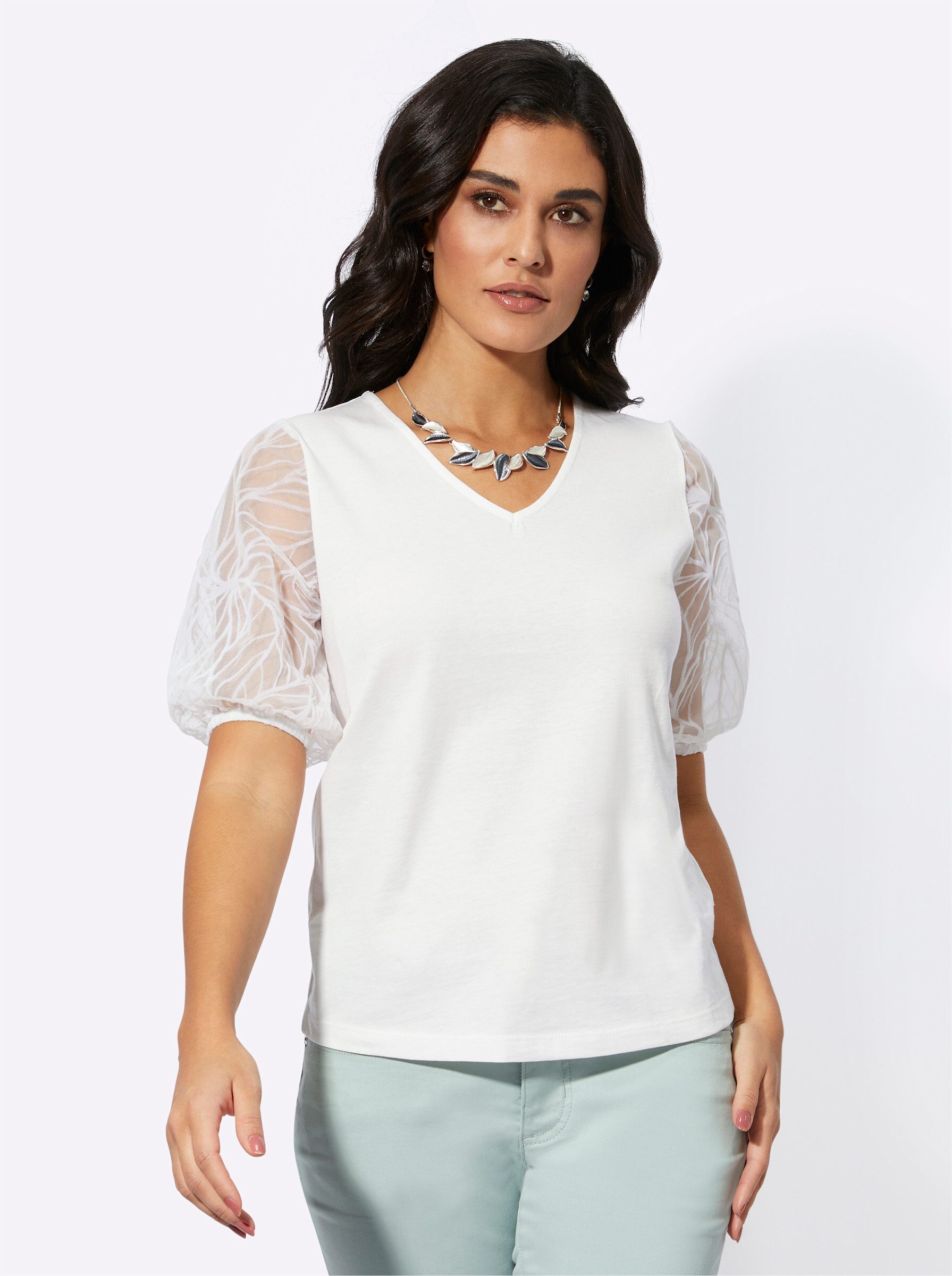 creation L T-Shirt Modal-Mix-Shirt Kurzarm