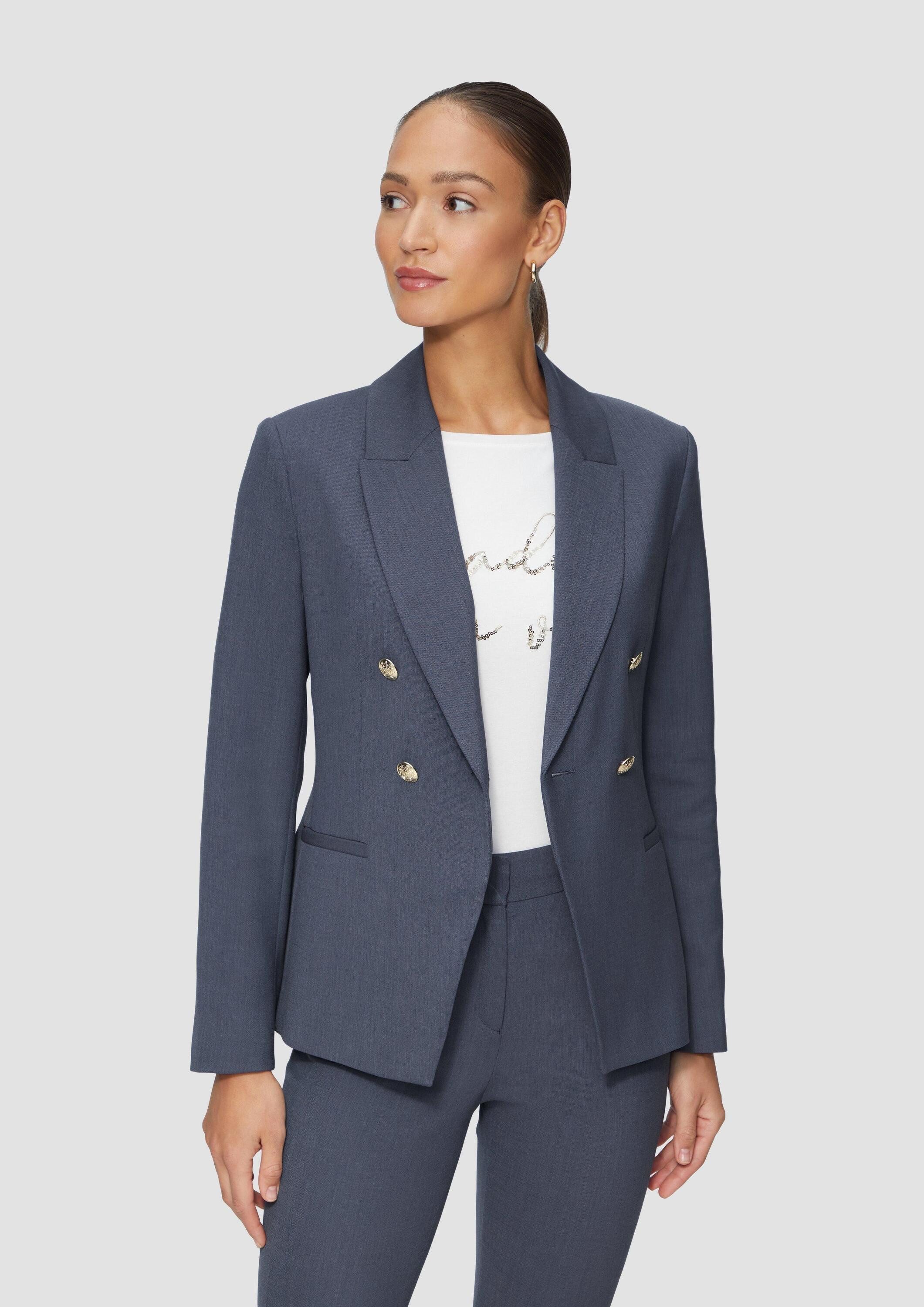 s.Oliver Jackenblazer Indoor-Blazer Doppelreihiger Blazer im Slim Fit
