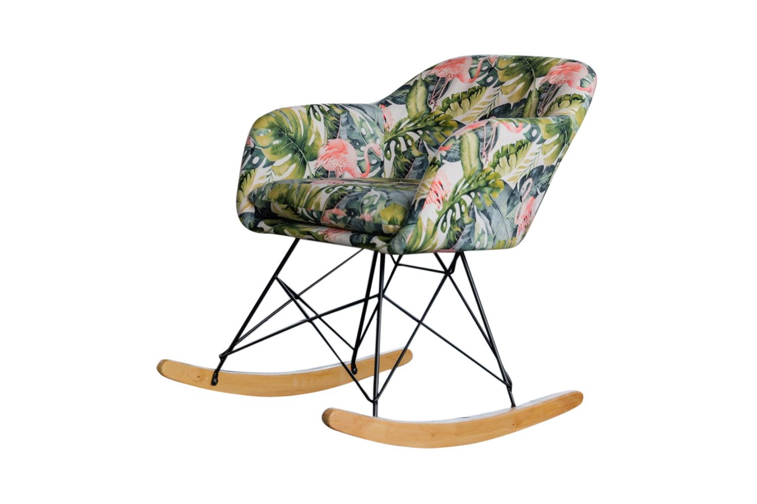 KAWOLA Esszimmerstuhl STELLA, Schaukelsessel Velvet Flamingo