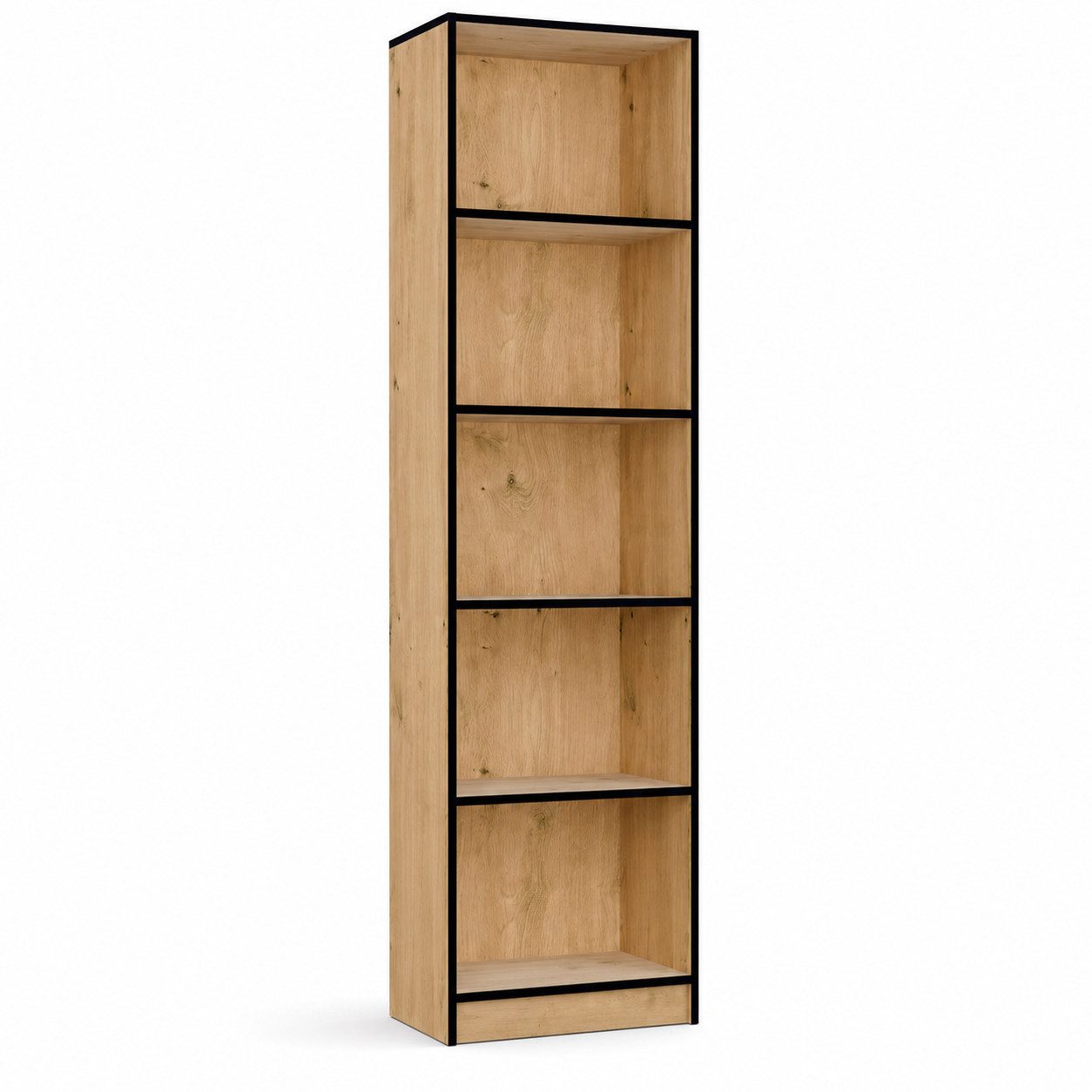 ibonto Bücherregal Bücherregal mit 5 Böden, Artisan Eiche/Schwarz