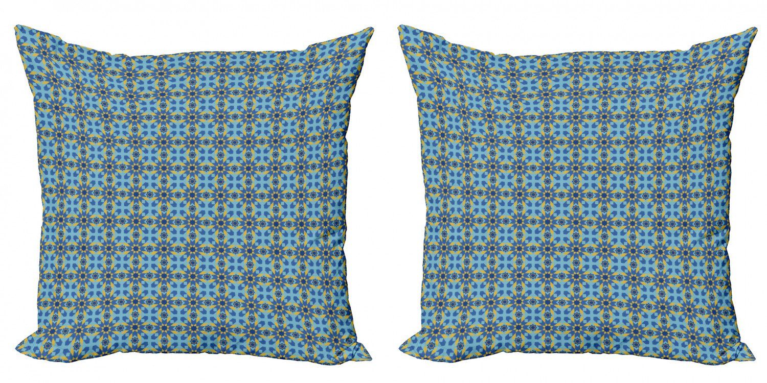 Kissenbezüge Modern Accent Doppelseitiger Digitaldruck, Abakuhaus (2 Stück), Gelb und Blau Medieval Stern