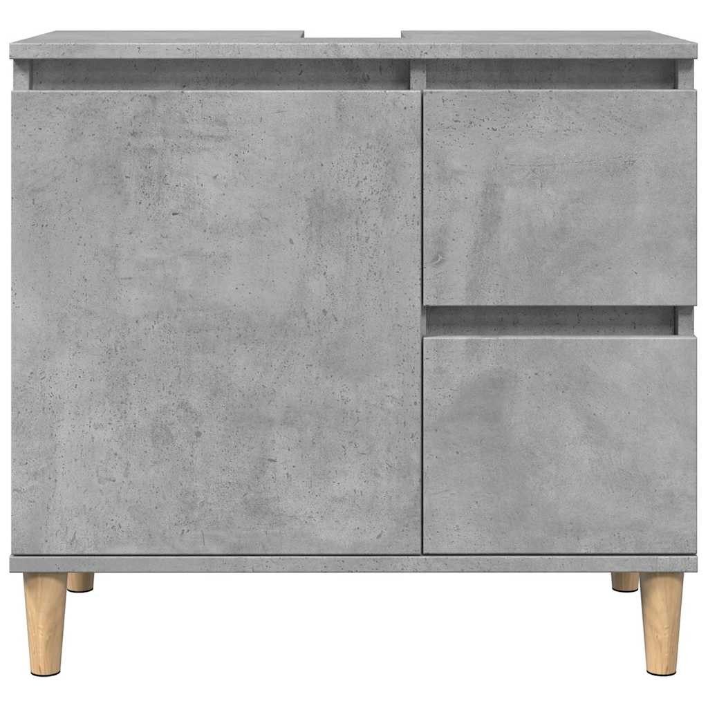vidaXL Badezimmerspiegelschrank Waschbeckenunterschrank Betongrau 65x33x60 cm Holzwerkstoff (1-St) – Bild 4 von 5
