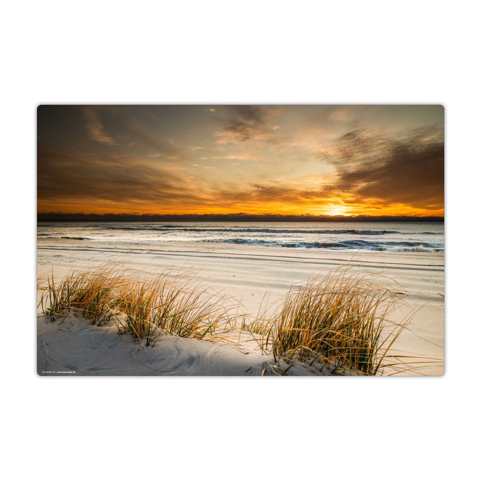 cover-your-desk.de Schreibtischunterlage abwaschbar - Sonnenuntergang auf Sylt - premium Vinyl -Made in Germany, (1 tlg)