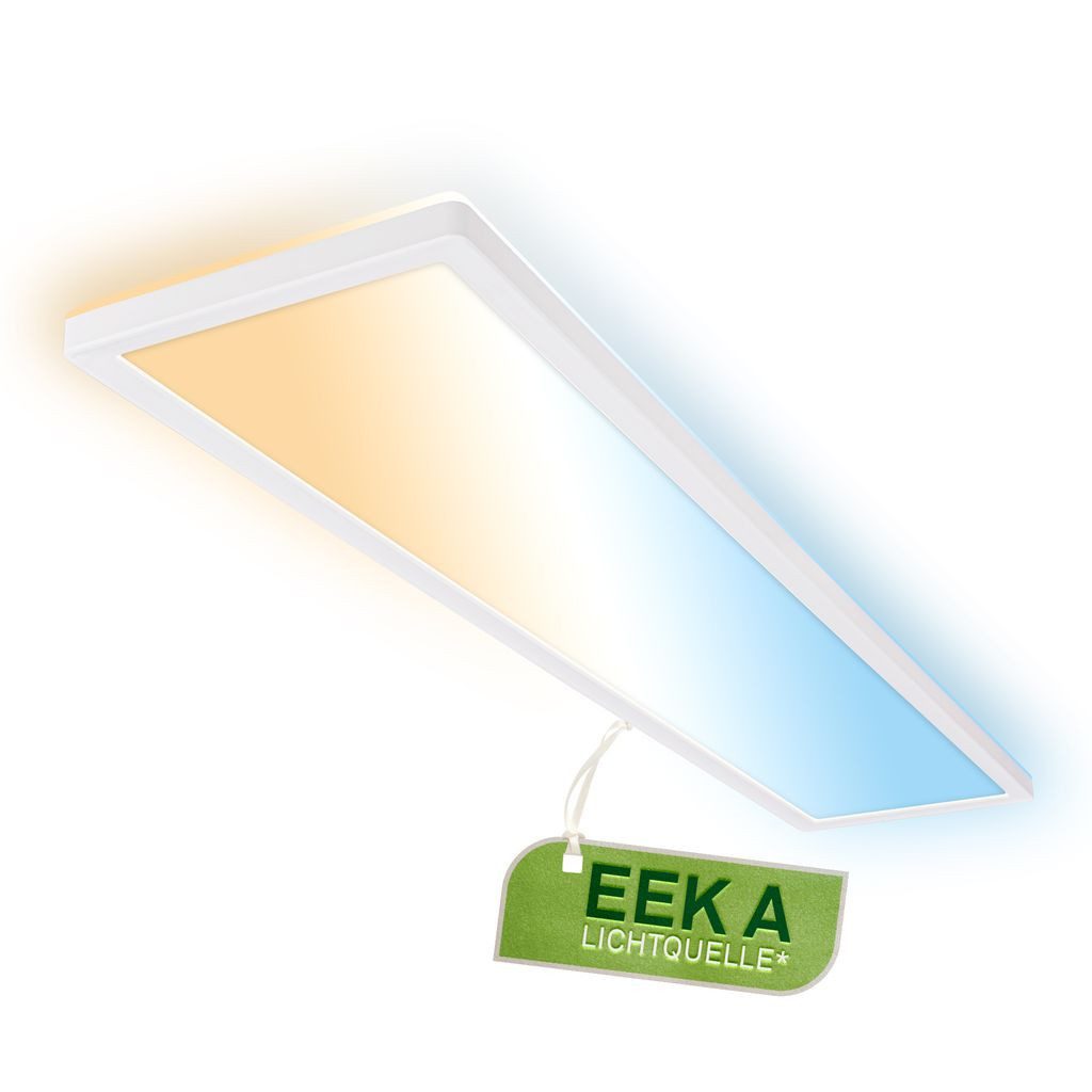 Briloner Leuchten LED Deckenleuchte LED Deckenlampe CCT Dimmbar Fernbedienung Indirektes Licht, LED fest integriert, 6500K - Kaltweiß, 4000K - Neutralweiß, 2700K - Extra-Warmweiß, 3000K - Warmweiß, CCT Farbtemperatursteuerung - Warmweiß / Neutralweiß / Kaltweiß, 5500-6500K - Tageslichtweiß, 98x20x3 cm, Wohnzimmer, Schlafzimmer, Küche, Büro