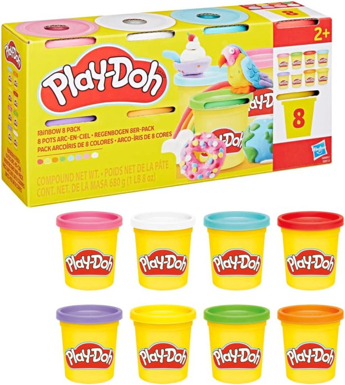 Hasbro Spiel Play-Doh Regenbogen 8er-Pack, 8 Farben à 85 g, Hasbro