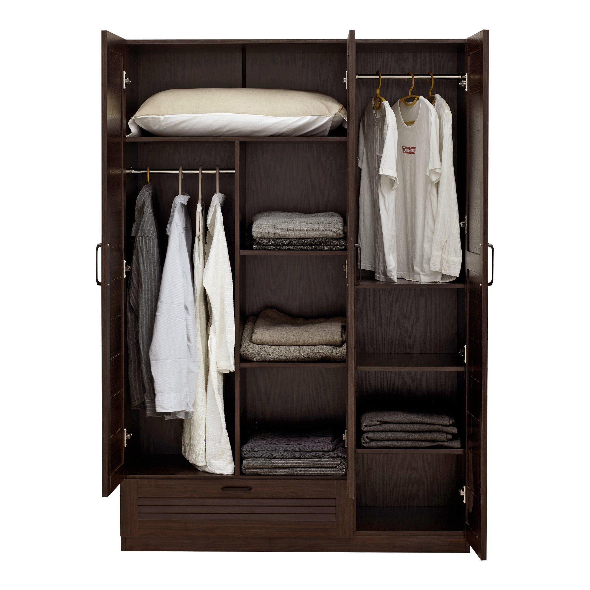 en.casa Kleiderschrank »Finning« 2 Stangen, 7 günstig online kaufen