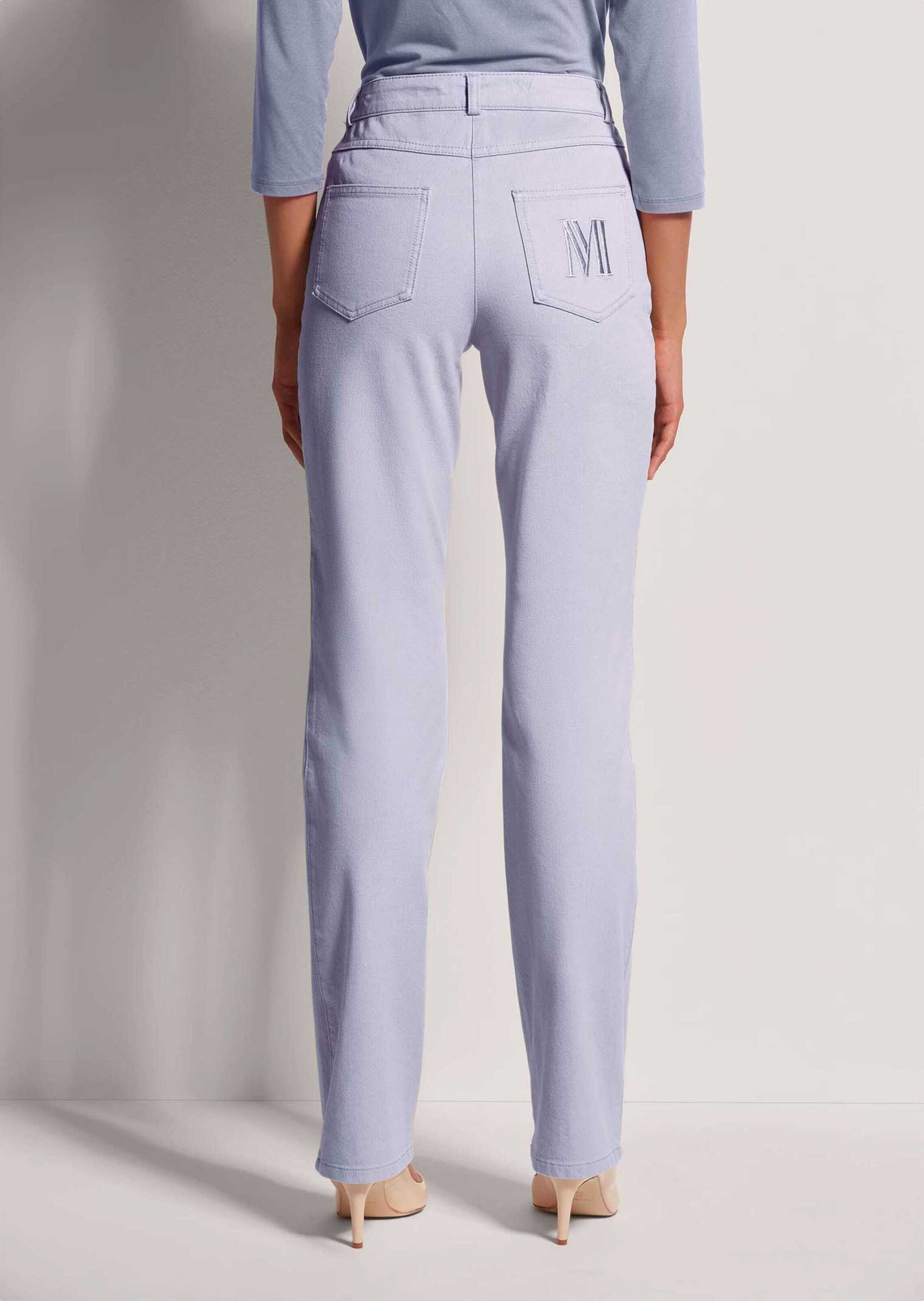 MADELEINE Gerade Jeans Schmale Jeans im Five-Pocket-Style Basichose mit Formbund, Gürtelschlaufen und Knöchellang